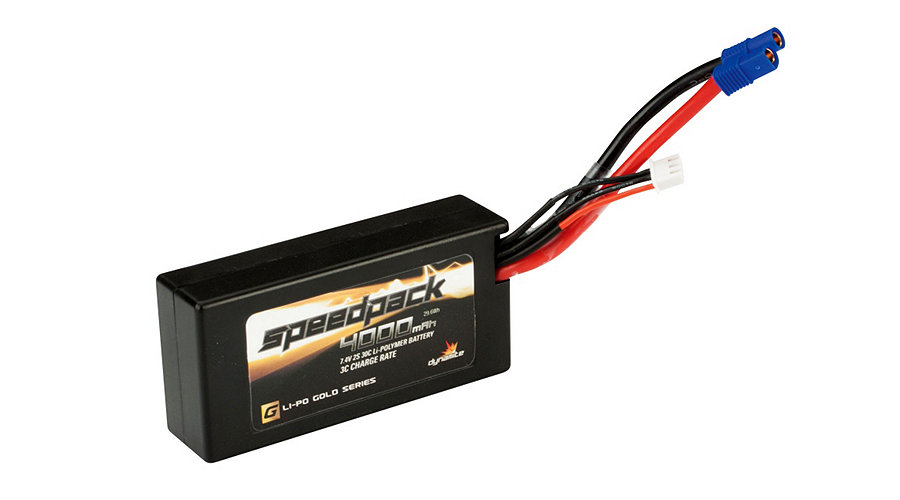 Dynamite DYN5306EC - 7.4V 4000mAh 2S 30C LiPo, 96mm (22, Twin Hammers)