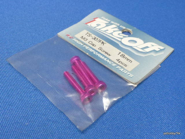 Take Off TS307PK - M3X18 Cap Screw Duralumin 4pcs Pink