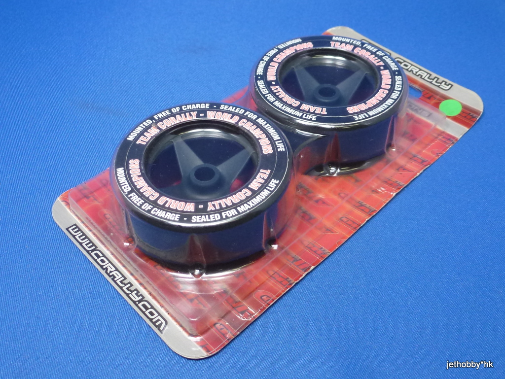 Corally 14712 - Glued Green Dot Rubber on S4 Front Wheel (1:10 Pan Car) 