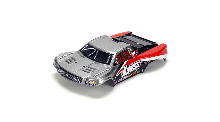 Losi LOSB1783 - 1/24 4WD Micro SCT Painted Body, Silver & Red 