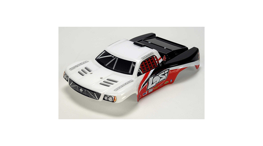 Losi LOSB1784 - 1/24 4WD Micro SCT Painted Body, White & Red 