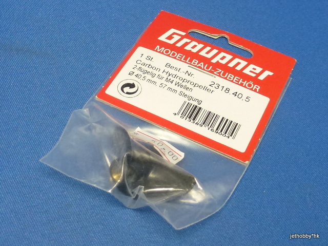 Graupner 2318.40,5 - Carbon Hydro Propeller 2-Blade M4 Shaft 40.5mm Diameter 57mm Pitch (Boat)