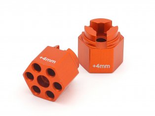 HPI 87075 - Aluminum Hex Hub 4mm Offset / Orange / 2pcs (Switch / Cup Racer)