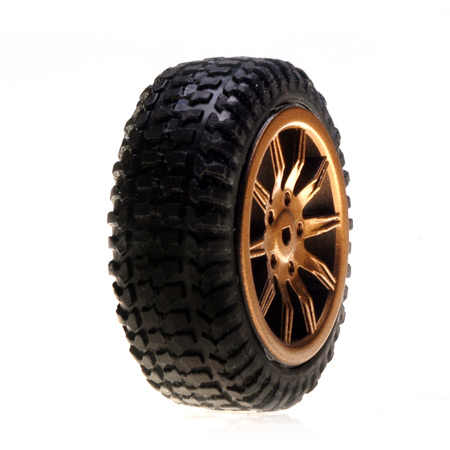Losi LOSB1586 - Tires, Mounted, Gold 4pcs (Micro Rally) *DISCONTINUED*