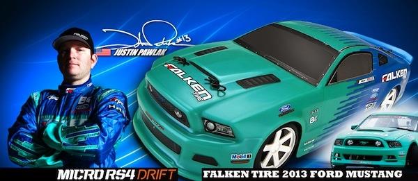 HPI 111230 - RTR Micro RS4 Drift with 2013 Justin Pawlak-s Falken Tire Ford Mustang Body