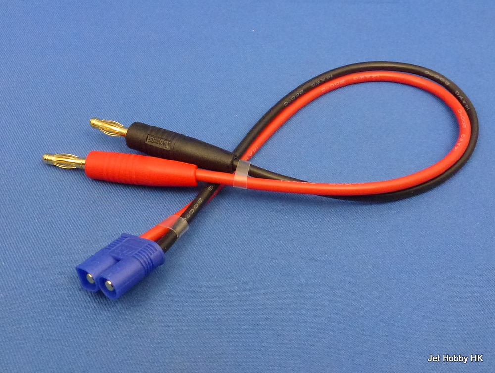 Jet Racing CL-03 - Charge Lead, 30mm 12 Gauge Silicone Wire, EC3 Plug