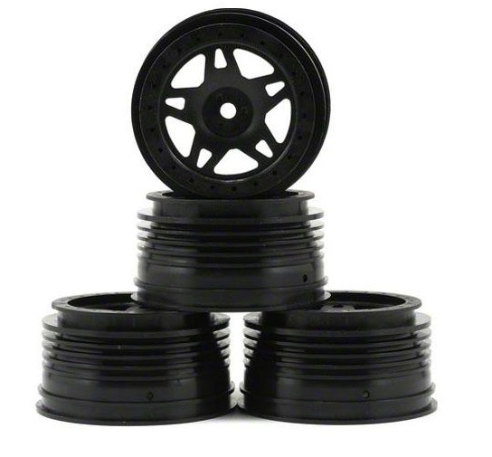 Hong Nor SC11BK - Short Course Wheels, Black (SCTE10, NEXX10)