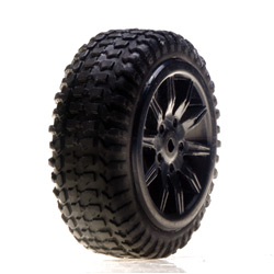 Losi LOS1584 - Tires, Mounted, Black (Micro Rally)