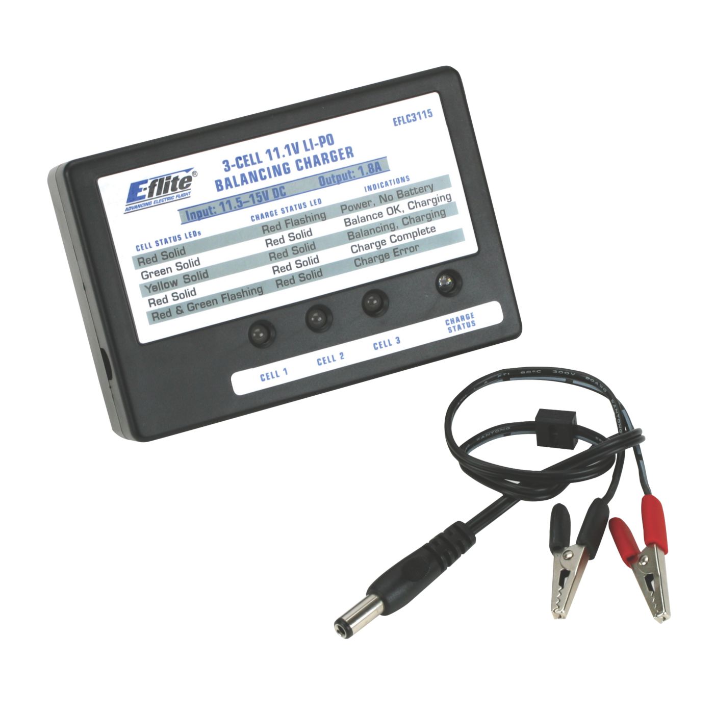 E-Flite EFLC3115 - 3S 11.1V DC LiPo Balancing Charger, 1.8A