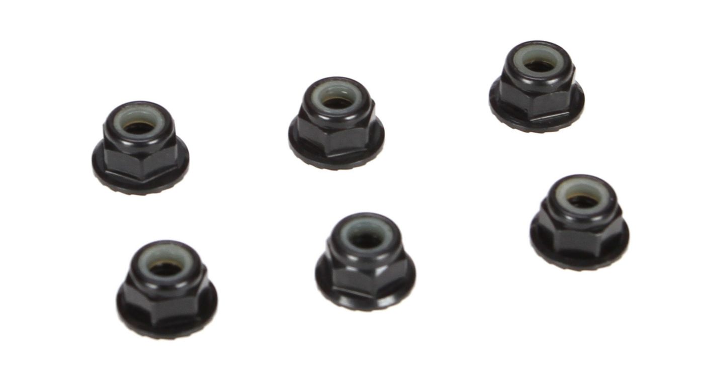 TLR TLR336006 - 4mm Aluminum Serrated Lock Nuts, Black