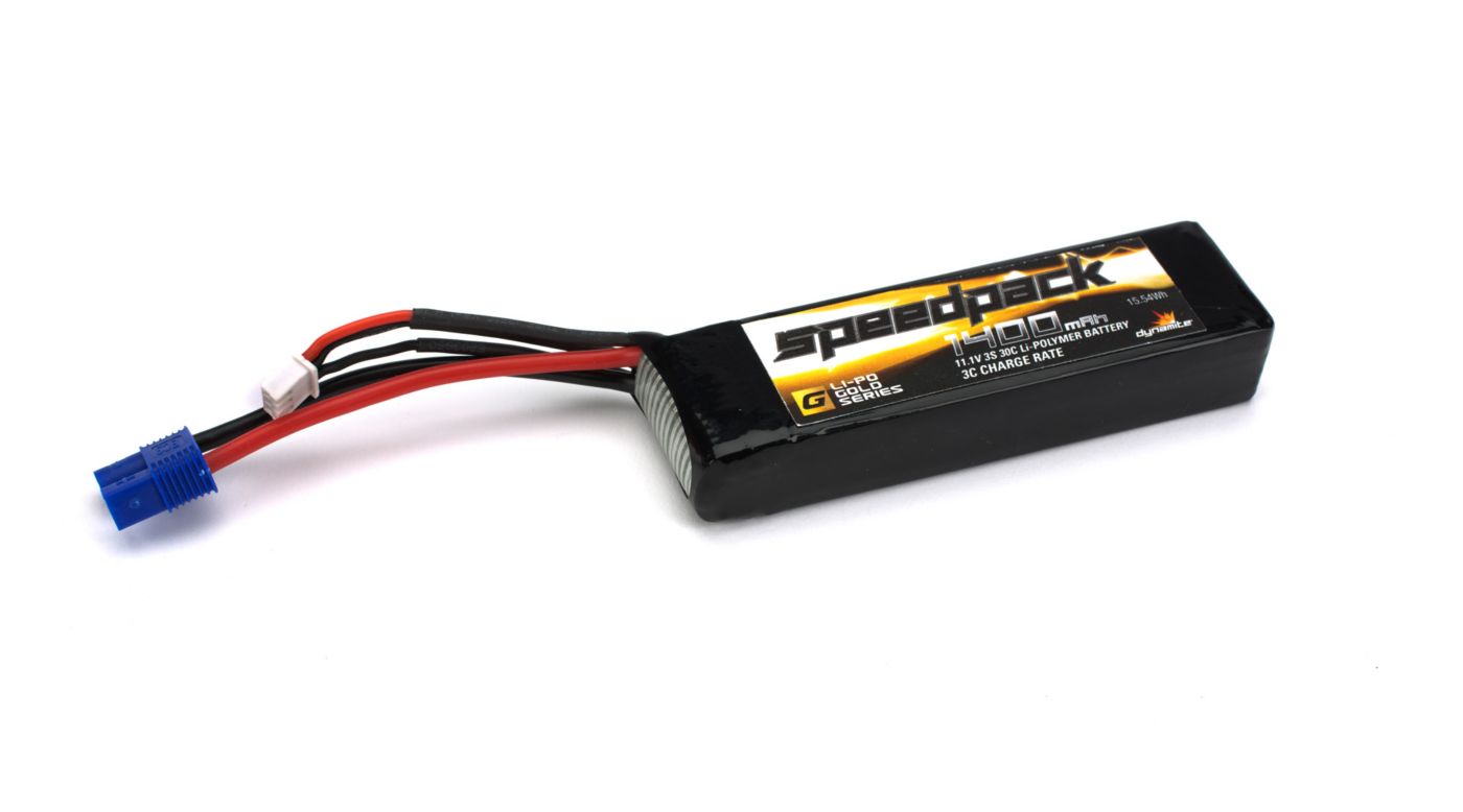 Dynamite DYN1477 - 11.1V 1400mAh 30C 3S LiPo, Long w/EC3