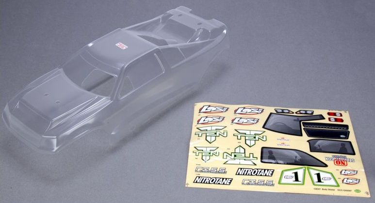 Losi LOSB8025 - TEN-T Body, Clear with Stickers *DISCONTINUED*