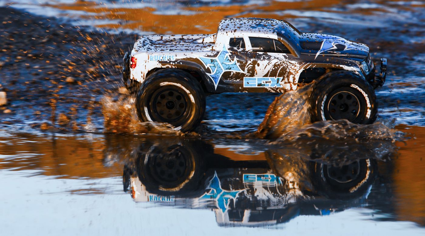 ECX ECX03031T1 - 1/10 Ruckus 2WD Monster Truck RTR, Charcoal/Silver 