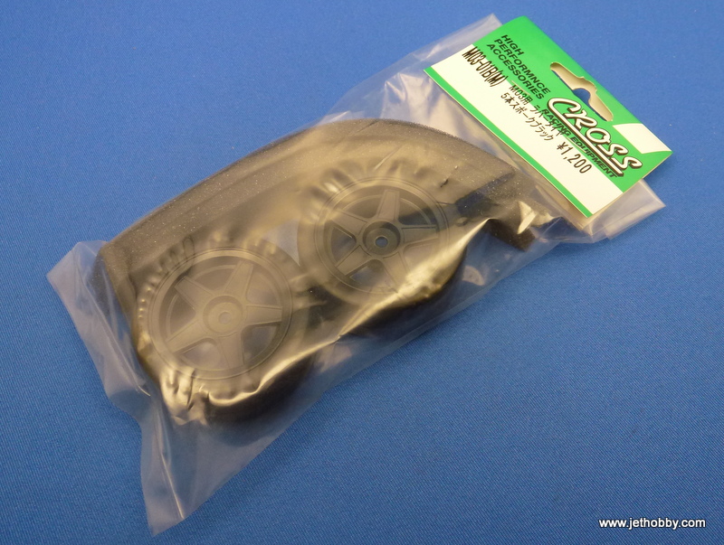 Cross M03-01B(M) - 5-Star Wheels, Black + Rubber Tires (M Compound) + Inner Sponge (M-Chassis) *DISCONTINUED*  