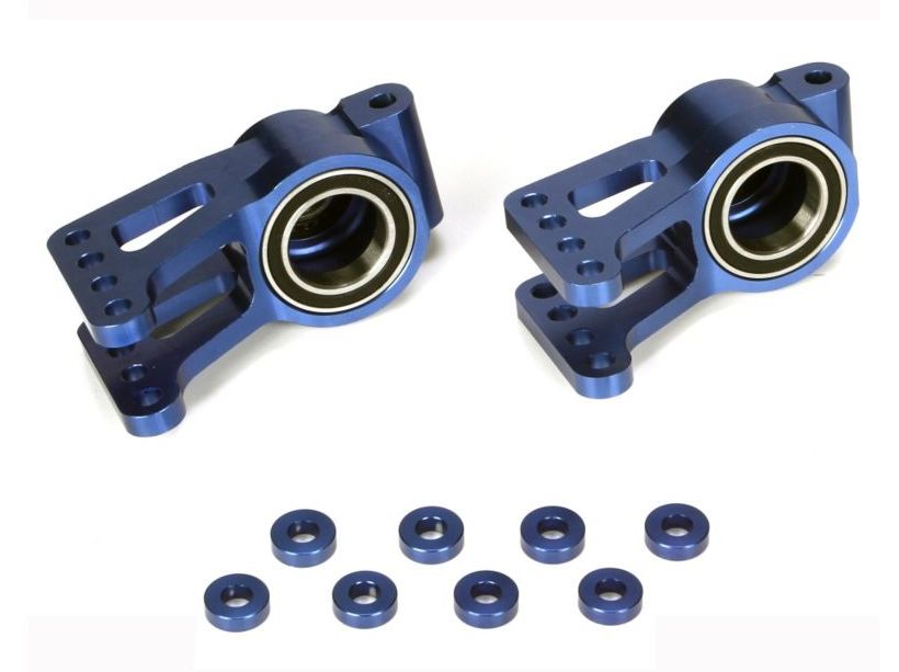 Losi LOSB2094 - Alum Rear Hub Set with BB (2), Blue (5IVE-T, MINI WRC)