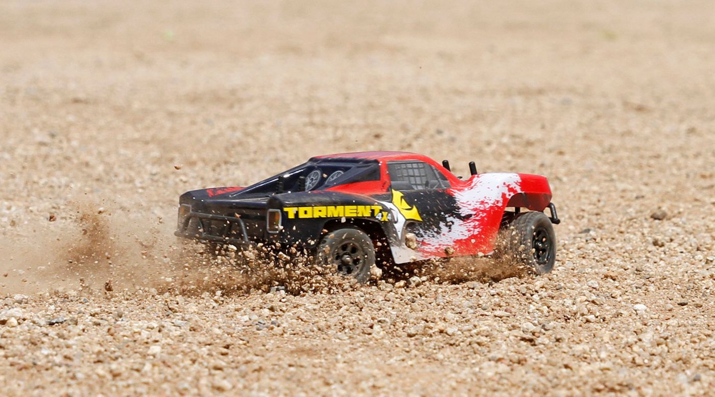 ECX ECX00014T2 - 1/24 Torment 4WD Short Course Truck RTR, Black/Red