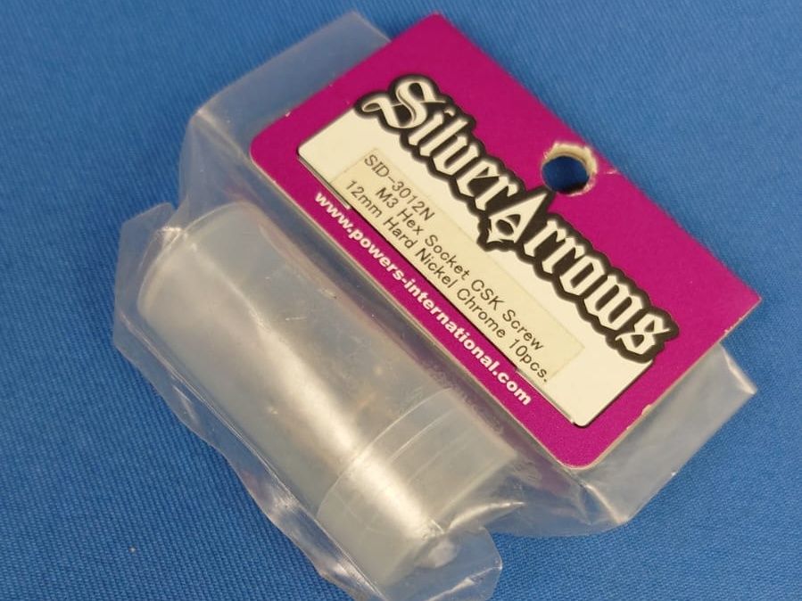 Silver Arrows SID-3012N - M3 Hex Socket CSK Screw 12mm Hard Nickel Chrome 10pcs