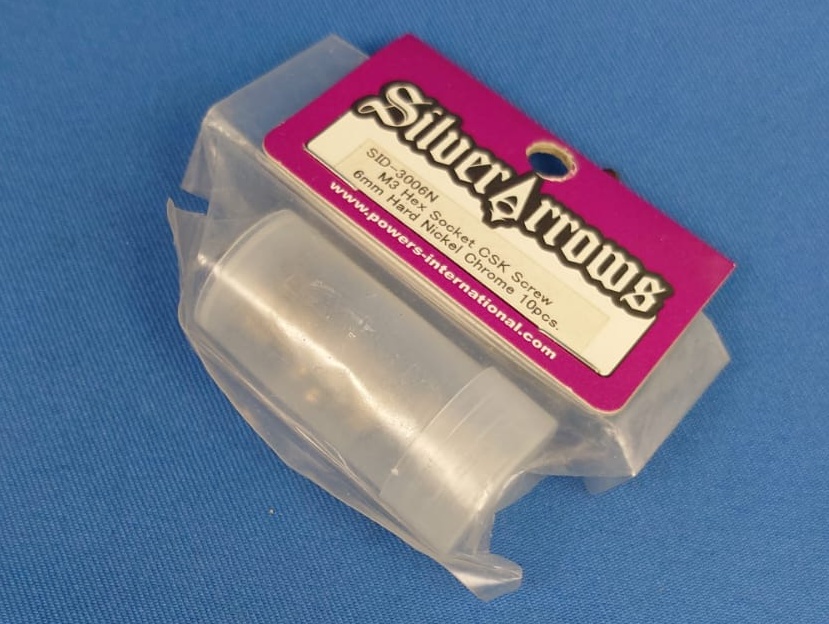 Silver Arrows SID-3006N - M3 Hex Socket CSK Screw 6mm Hard Nickel Chrome 10pcs