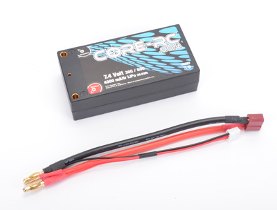 Core 294 - CORE RC-4000mAHr 7.4V 30/60C 2S Shorty Lipo
