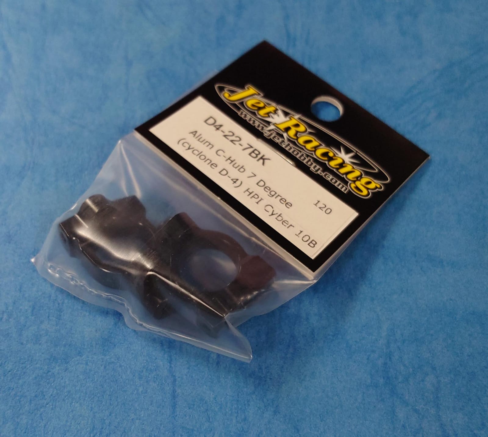Jet Racing D4-22.7BK - Alum C-Hub 7°, Black (Hot Bodies D4, HPI Cyber 10B)