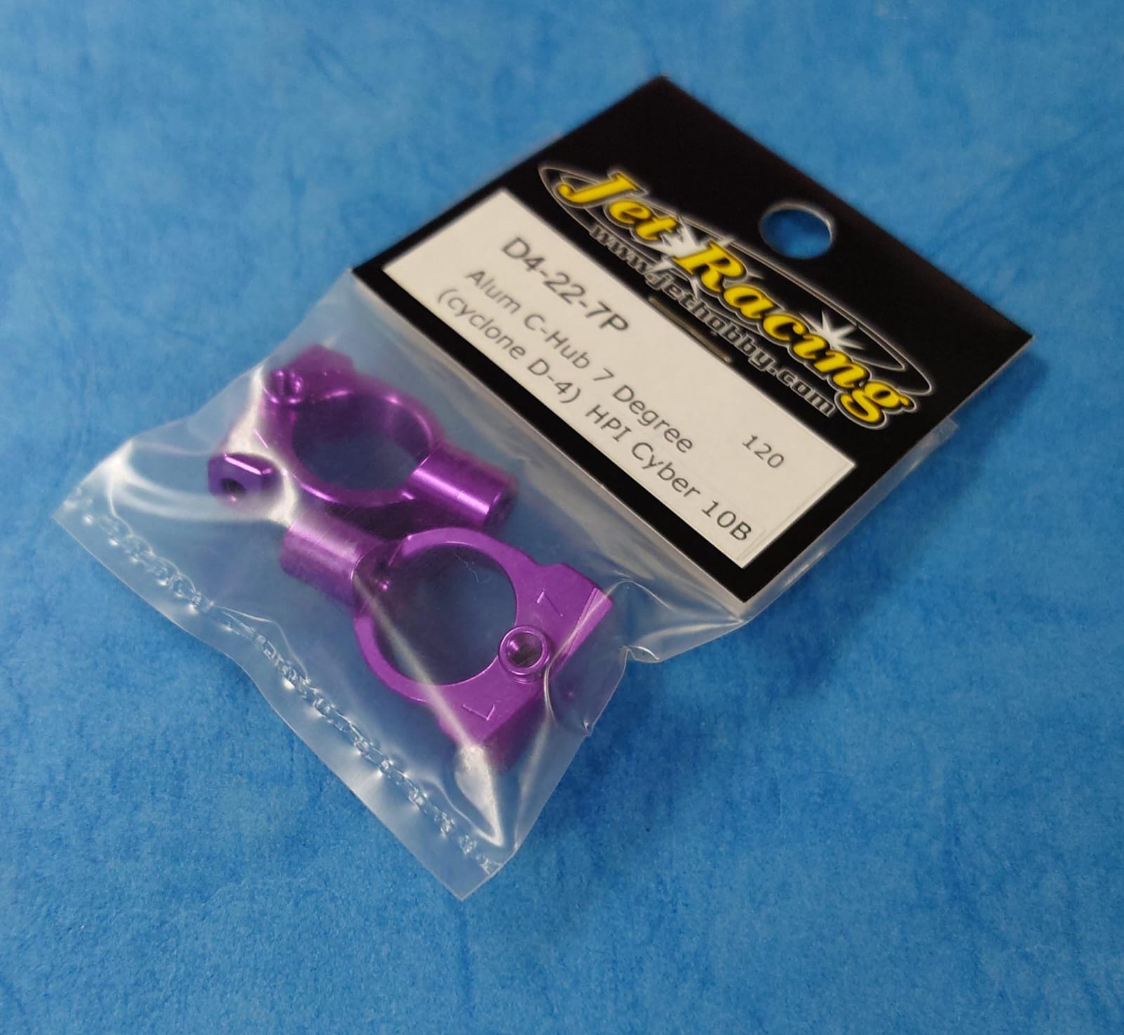 Jet Racing D4-22.7P - Alum C-Hub 7°, Purple (Hot Bodies D4, HPI Cyber 10B)