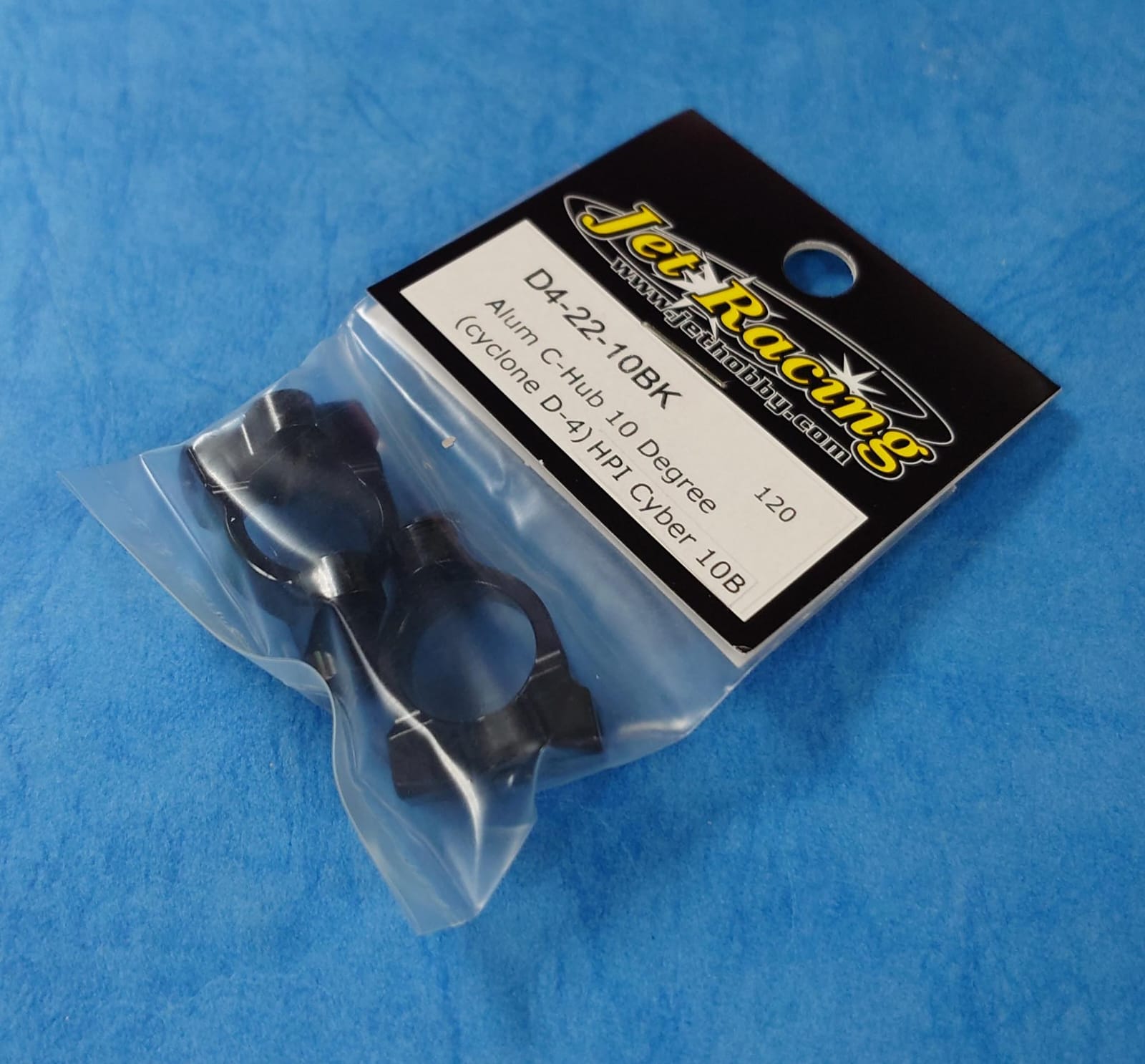 Jet Racing D4-22.10BK - Alum C-Hub 10°, Black (Hot Bodies D4, HPI Cyber 10B)
