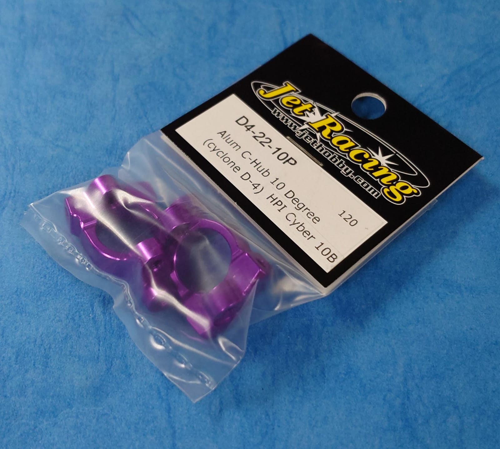 Jet Racing D4-22.10P - Alum C-Hub 10°, Purple (Hot Bodies D4, HPI Cyber 10B)