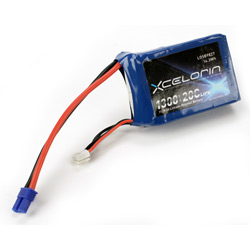 Losi LOSB9827 - 11.1V 1300mAh 3S 20C LiPo w/EC2 Conn:1/18 Vehicles