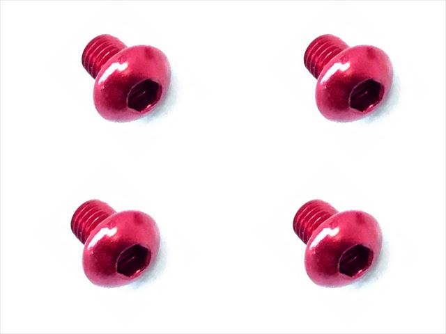 Square NAR-304R - M3x4 7075 Round Head Hex Socket Screw Red