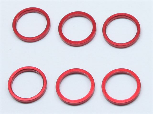 Square SGE-8605R - M6 x 7.4 x 0.5mm Spacer, Red (Tamiya F1 Axle Shaft)