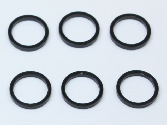 Square SGE-8610BK - M6 x 7.4 x 1mm Spacer, Black (Tamiya F1 Axle Shaft)