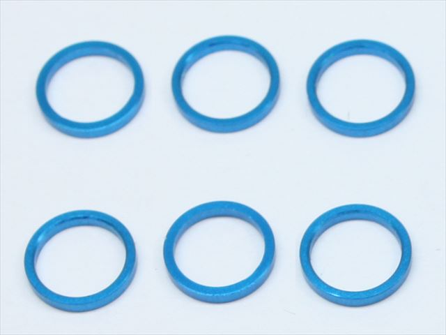 Square SGE-8610TB - M6 x 7.4 x 1mm Spacer, Tamiya Blue (Tamiya F1 Axle Shaft)