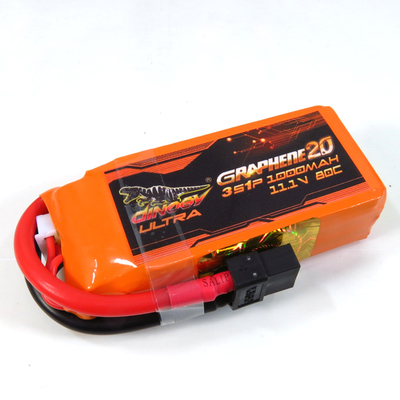 Dinogy 1000-3S-80C-XT60 - Graphene 2.0 Li-Po Battery 11.1V 80C 1000mAh XT60 Plug 