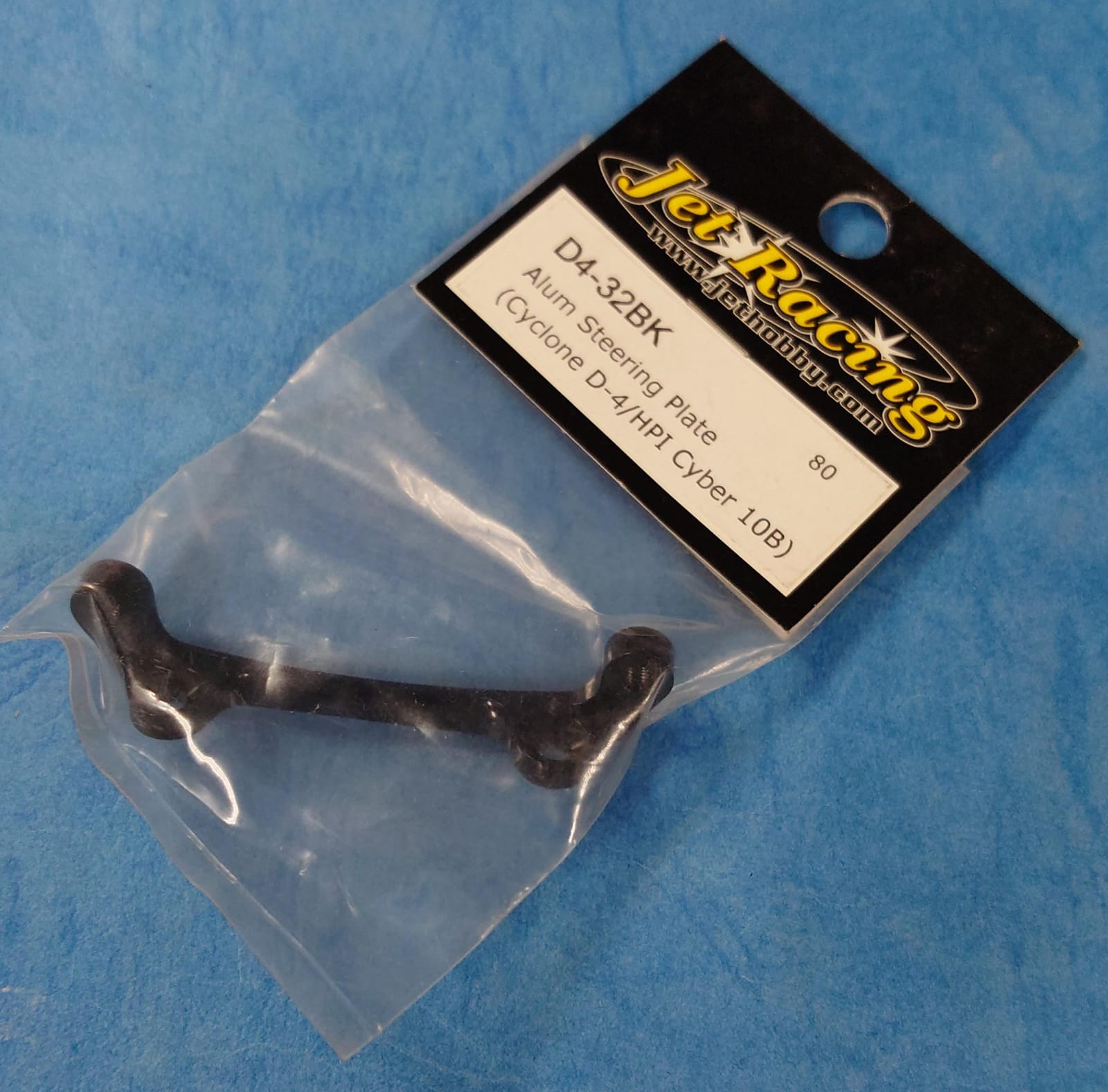 Jet Racing D4-32BK - Alum Steering Plate (Cyclone D-4 / HPI Cyber 10B)
