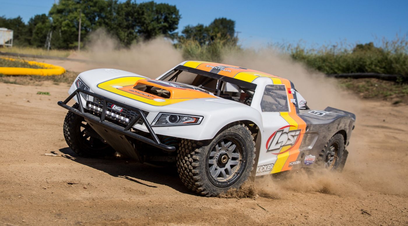 Losi LOS05014T2 - 1/5 5IVE-T 2.0 4WD Short Course Truck Gas BND, Grey/Orange/White