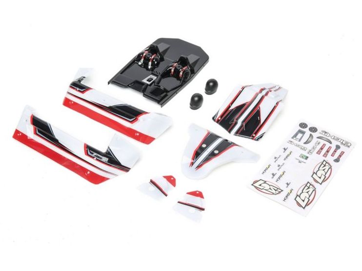Losi LOS210011 - Body Set White/Red (Mini 8IGHT-DB)