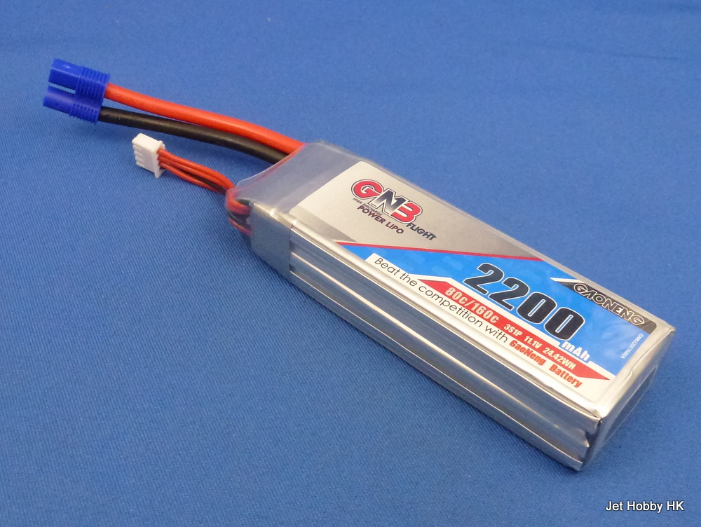 GNB 2200-3S-80/160C-EC3 - 1300mAh 11.1V LiPo Battery EC3 Plug