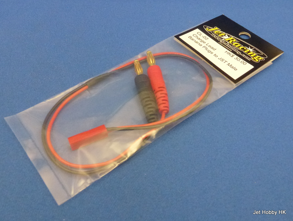 Jet Racing CL-02 - Charge Lead, Banana Plugs ~ JST