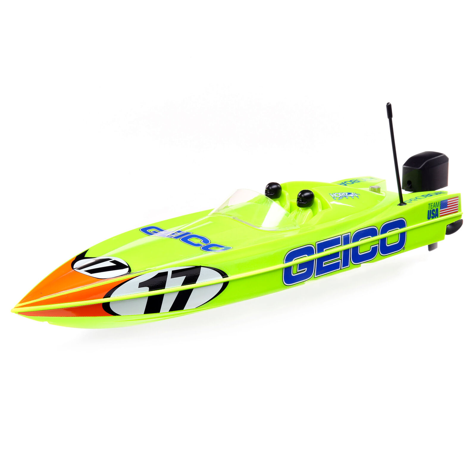 Proboat PRB08044T1 - 17-inches Power Boat Racer Deep-V RTR, Miss Geico 