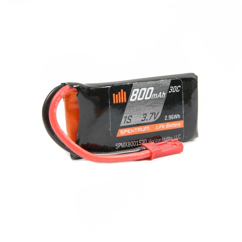 Spektrum SPMX8001S30 - 800mAh 1S 3.7V 30C LiPo Battery, JST