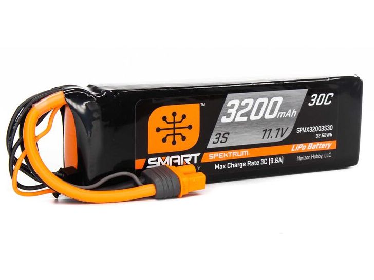 Spektrum SPMX32004S30 - 14.8V 3200mAh 4S 30C Smart LiPo Battery, IC3
