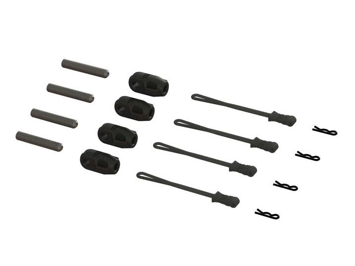 Arrma ARA320477 - Brace Rod Ends with Pins And Retainers