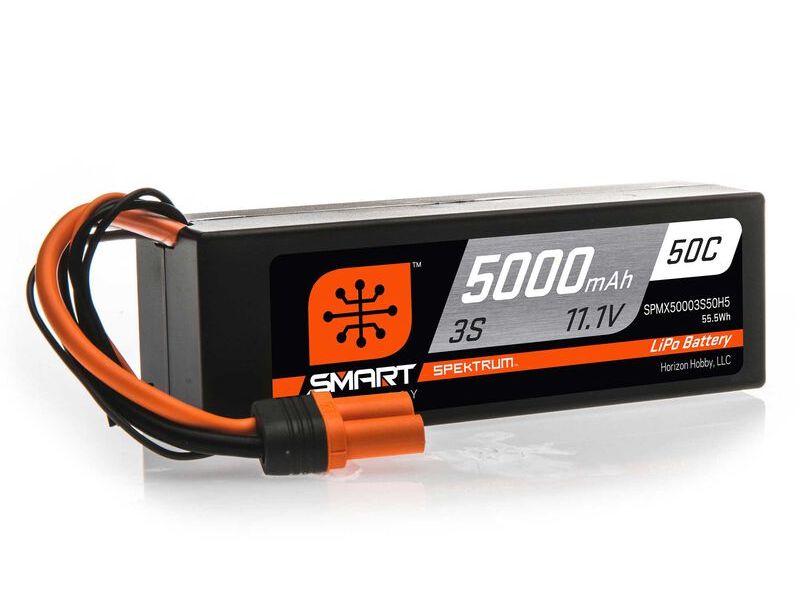 Spektrum SPMX50003S30H5 - 11.1V 5000mAh 3S 30C Smart Hardcase LiPo Battery: IC5