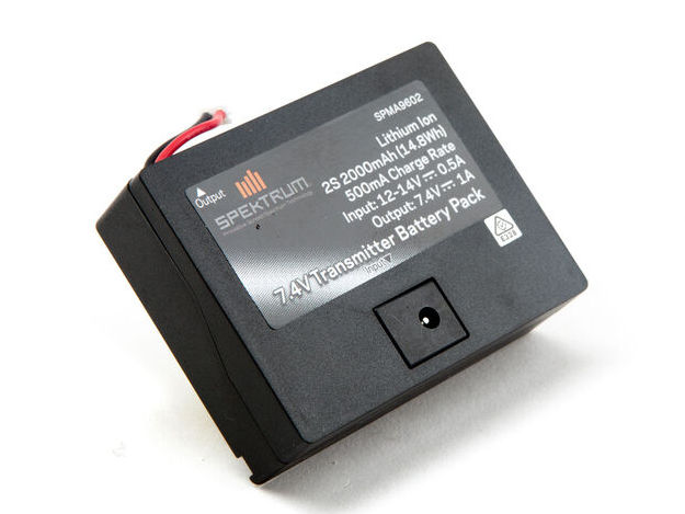 Spektrum SPMA9602 - 7.4V 2000mAh 2S Li-Ion Transmitter Battery: TX Plug