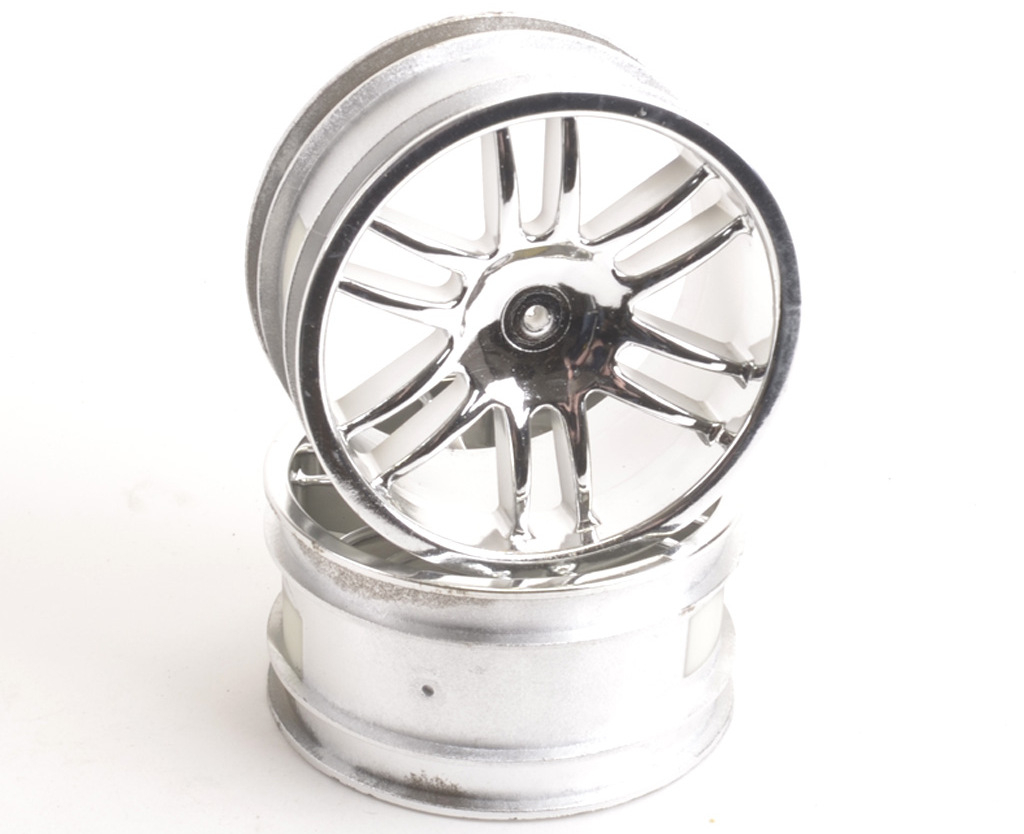 Schumacher U2351 - Wheel; Twin 6 Spoke Chrome (Big 6)