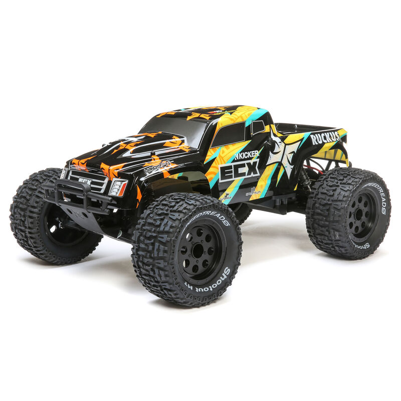ECX 03431T1 - 1/10 Ruckus 2WD Monster Truck Brushed RTR, Black/Yellow
