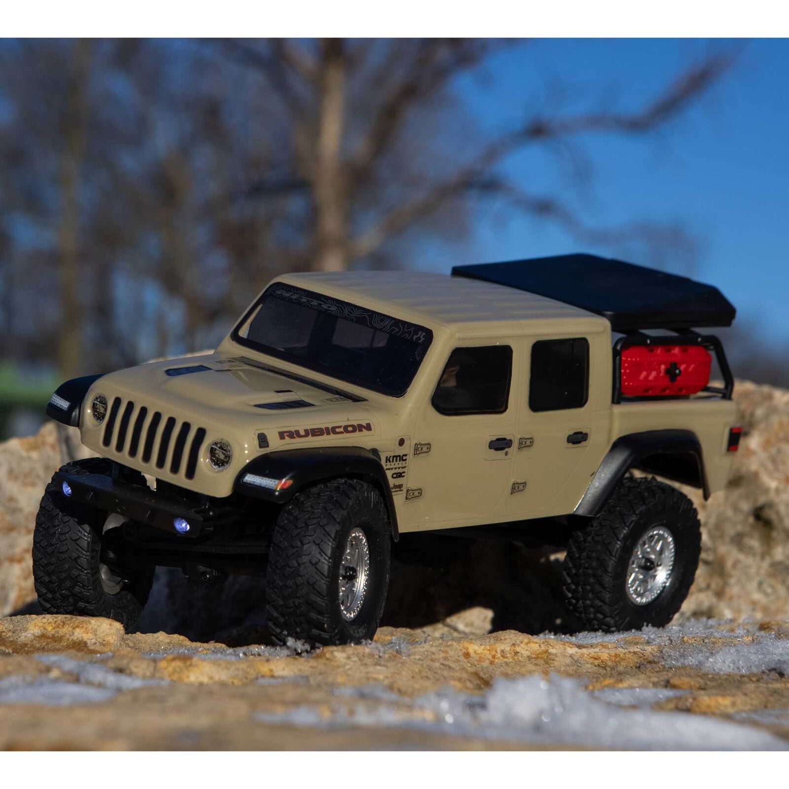 Axial AXI00005T1 - 1/24 SCX24 Jeep JT Gladiator 4WD Rock Crawler Brushed RTR, Beige