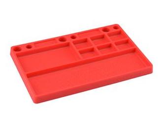 JConcepts 2550-7 - Rubber Parts Tray 181 x 114 x 12.5mm, Red