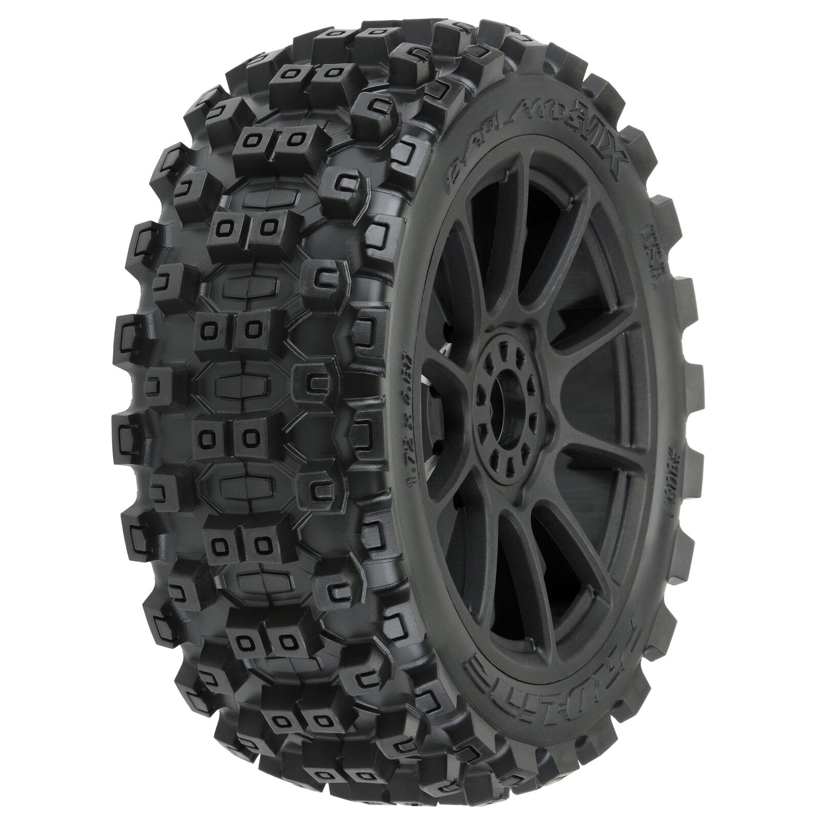 ProLine 9067-21 - 1/8 Badlands MX M2 Fr/Rr Buggy Tires Mounted 17mm Black Mach 10
