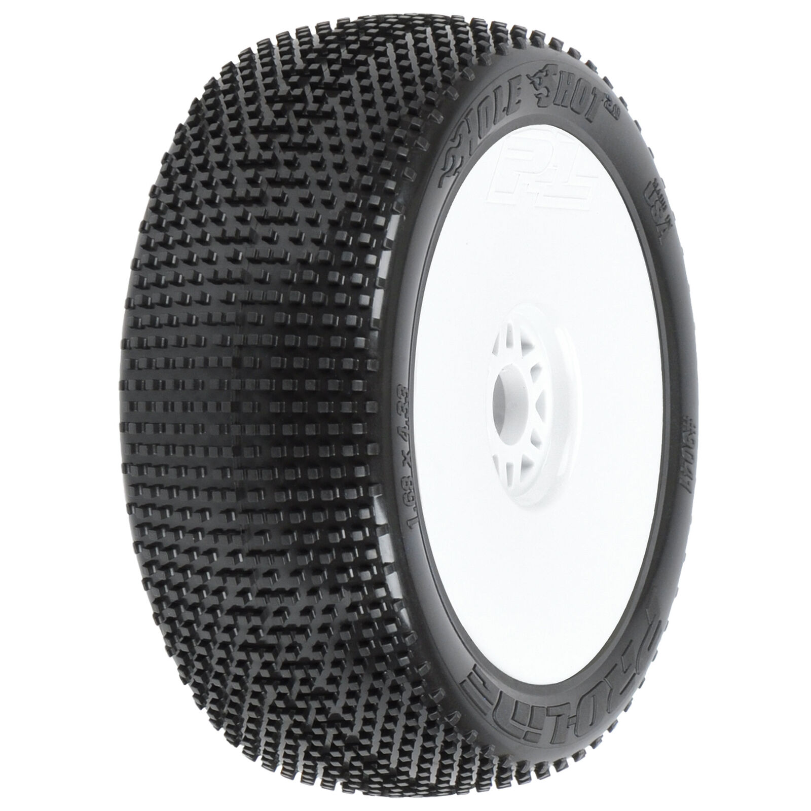ProLine 9041-233 - 1/8 Hole Shot 2.0 S3 Front/Rear Buggy Tires Mounted 17mm White